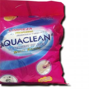 DETERGENTE EN POLVO CON SUAVIZANTE INCORPORADO IMPORTADO AQUACLEAN DE 500 GRS